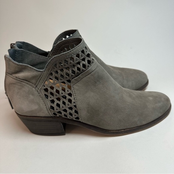 Vince Camuto Shoes - Vince Camuto Booties Women's 8 M Gray Suede Perdula Ankle Boots Back Zip Boho